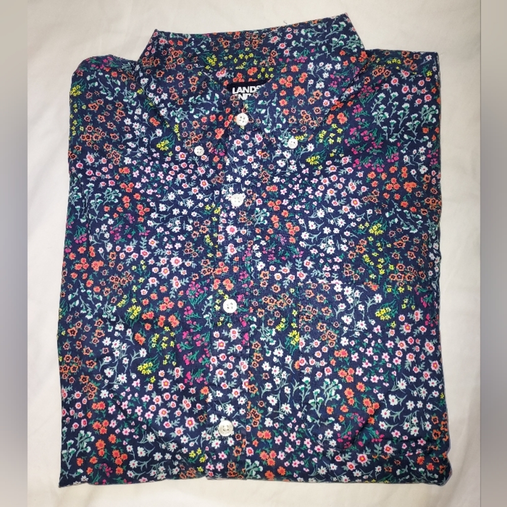 Men's Lands' End Large Floral Print Shirt